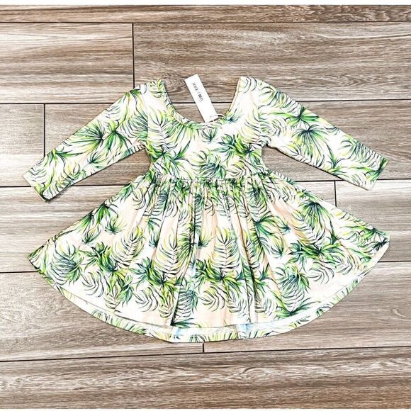 NWT! Grey Vintage Pink Palm Twirl Dress Size 2T - Picture 3 of 4